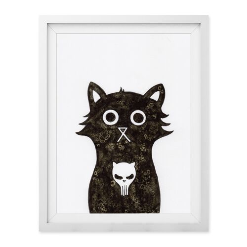 Punisher Cat Wall Art Print A4