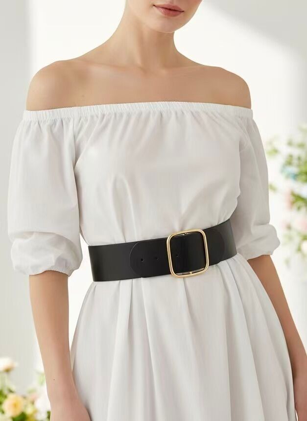 CT31 Wide Faux Leather Belt