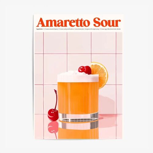Affiche & Tableau Cuisine – Cocktail Amaretto Sour