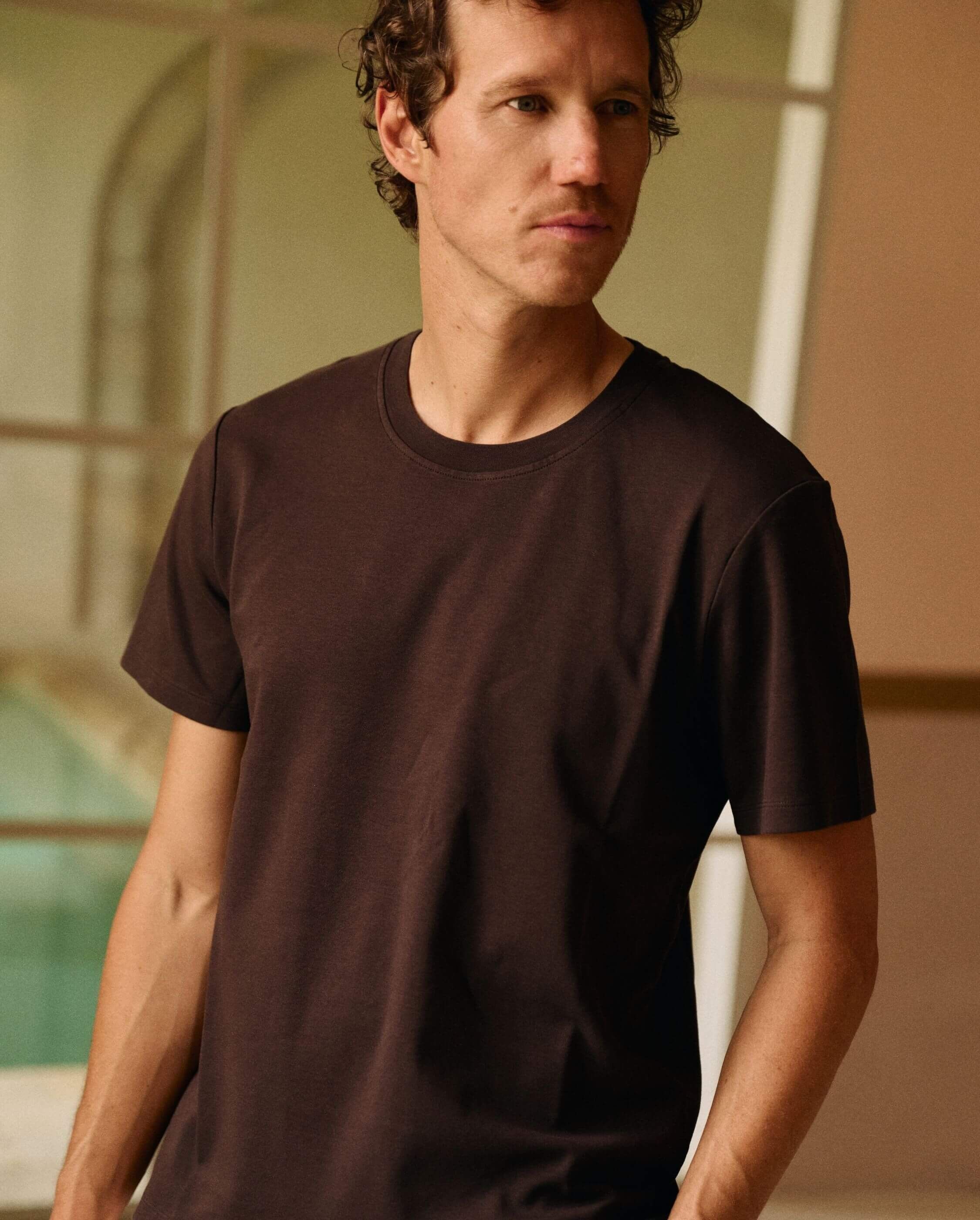 Bondi Herren T-Shirt, Bio-Baumwolle, Schokolade