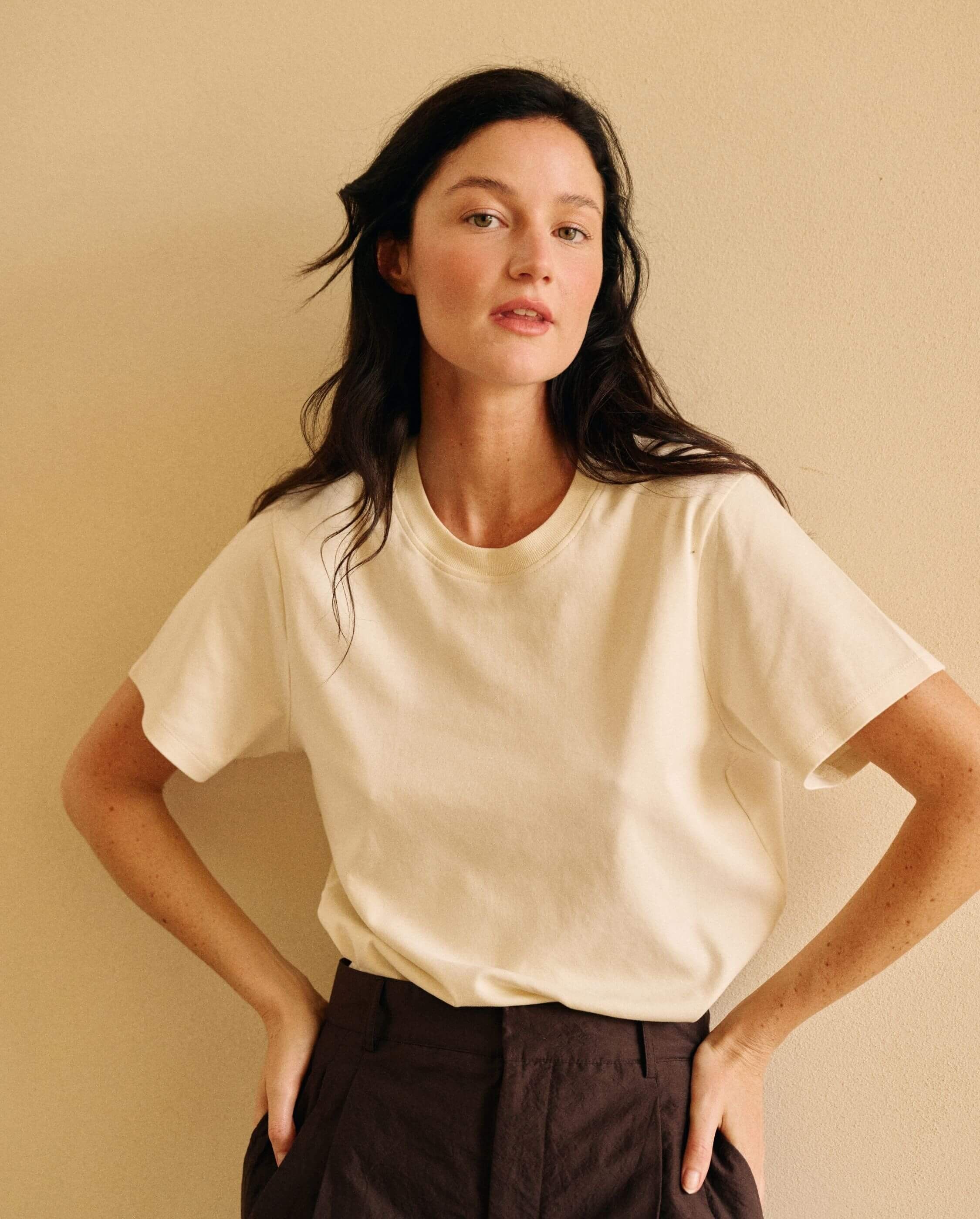 Bondi Herren T-Shirt, Bio-Baumwolle, Hellbeige