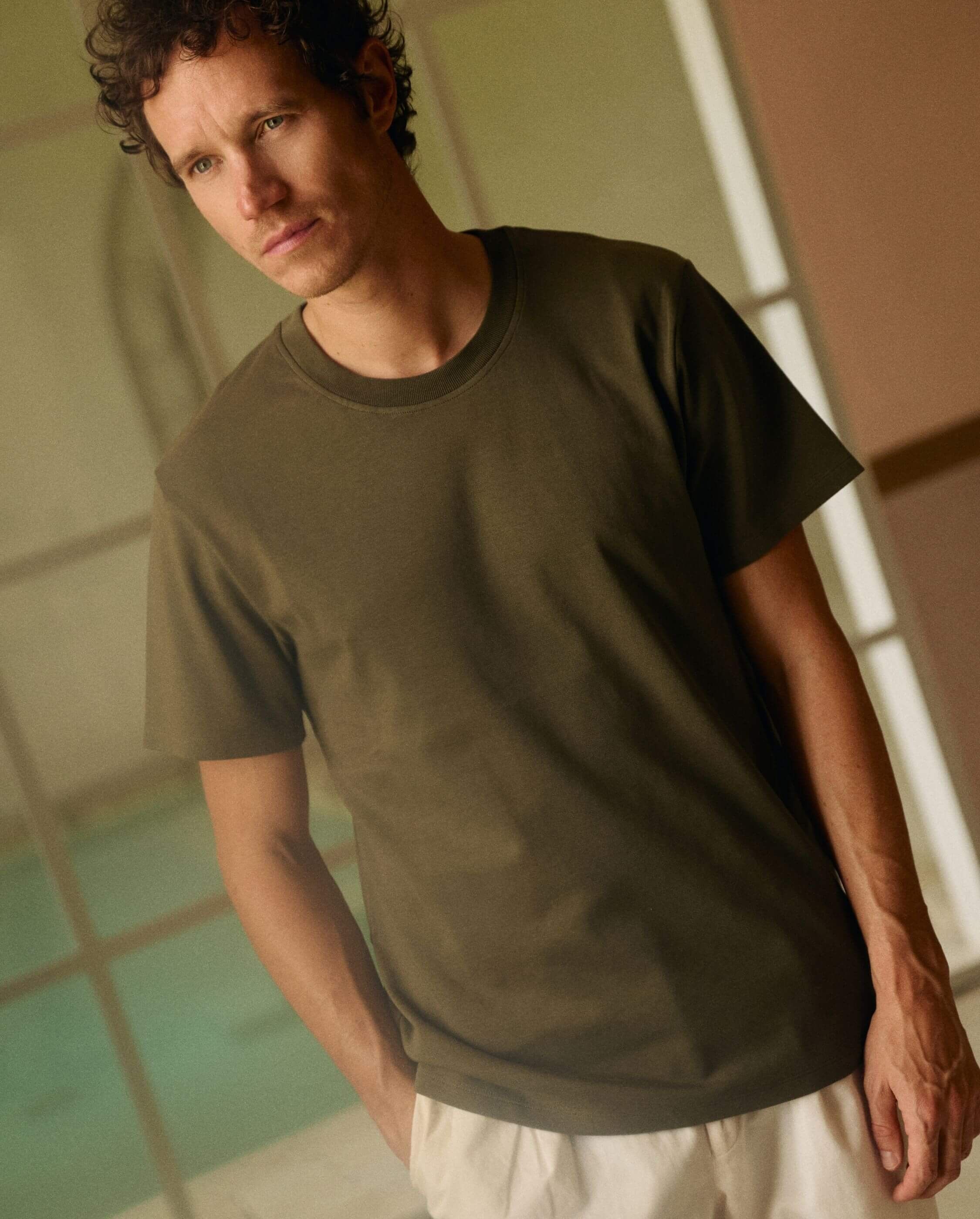 Bondi Herren T-Shirt, Bio-Baumwolle khaki