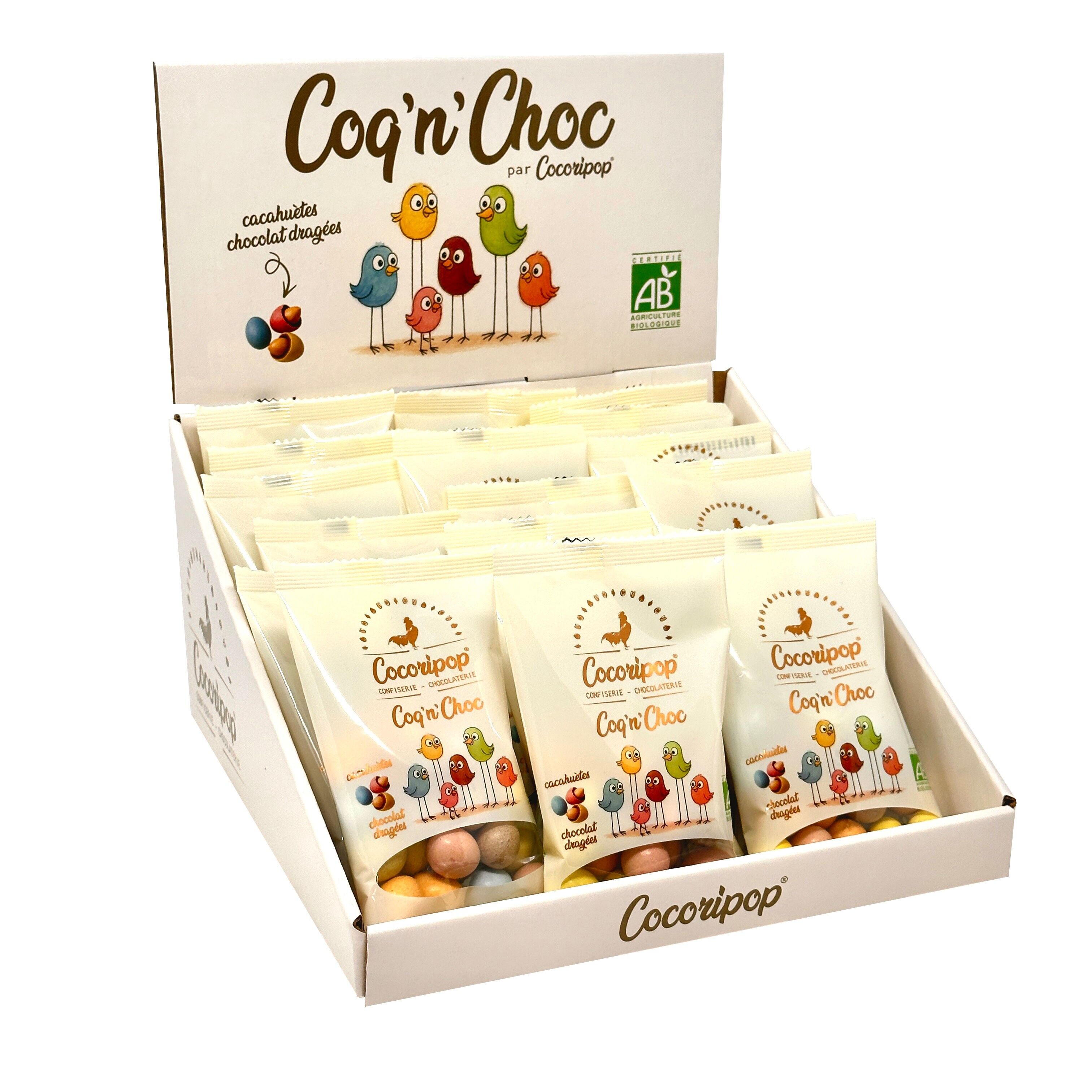 30 bolsitas de Coq 'n' Choc + Expositor de caja gratuito