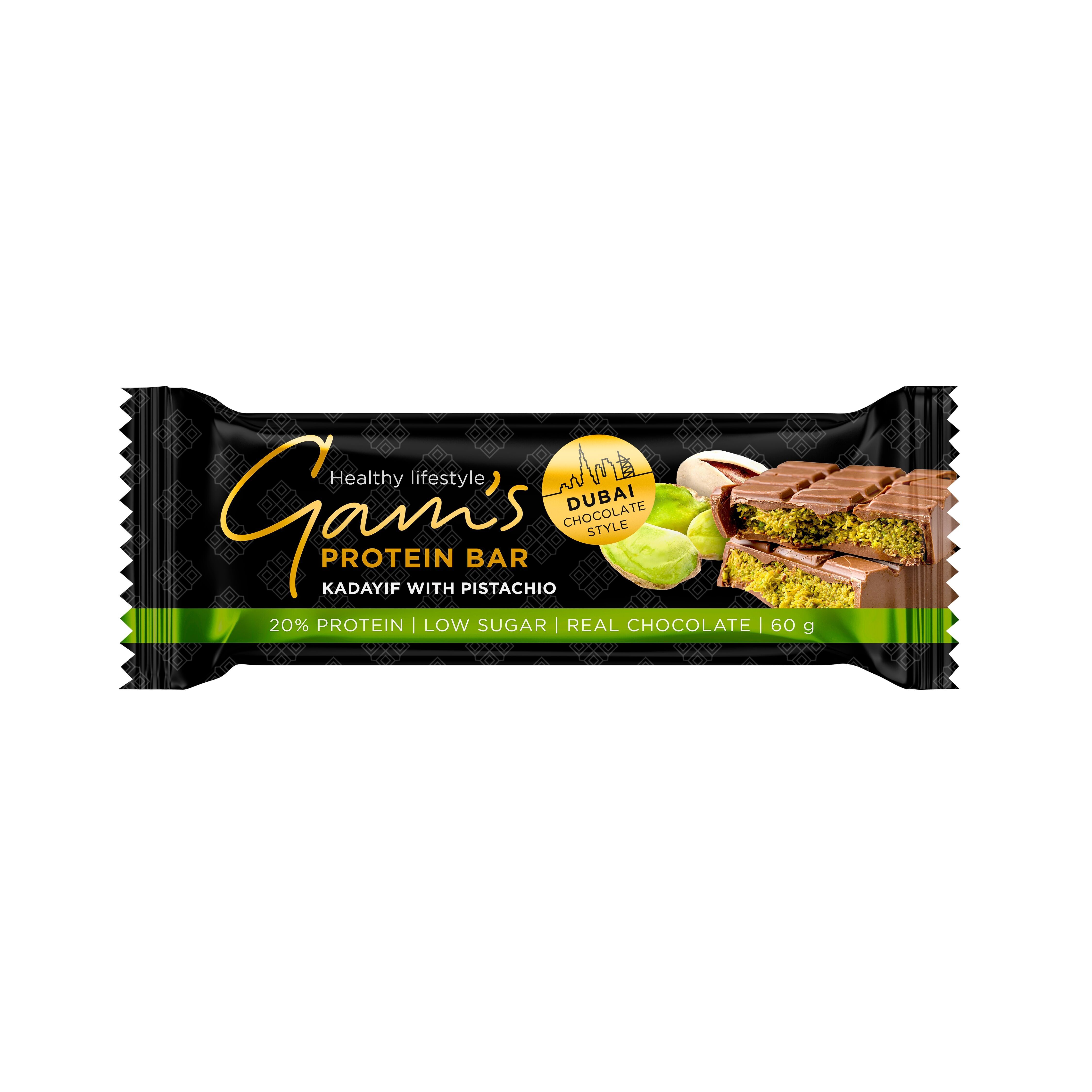 Gam's Protein Dubai Style Protein Bar Chocolate Pistachio