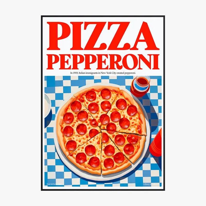 Küchenposter & Tafel – Pepperoni Pizza