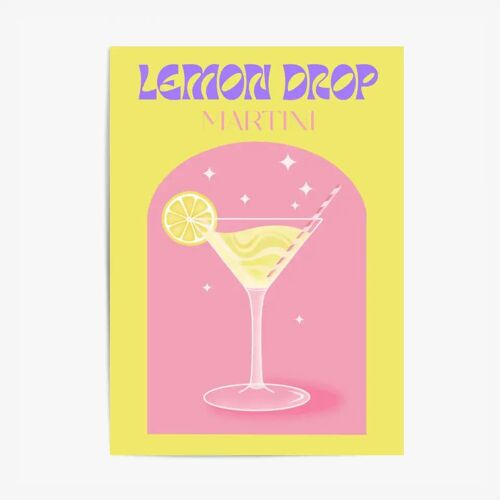 Affiche & Tableau Cuisine – Cocktail Lemon Drop Martini