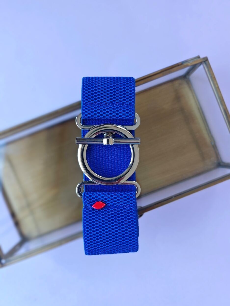 CHIARA elastic belt in electric blue