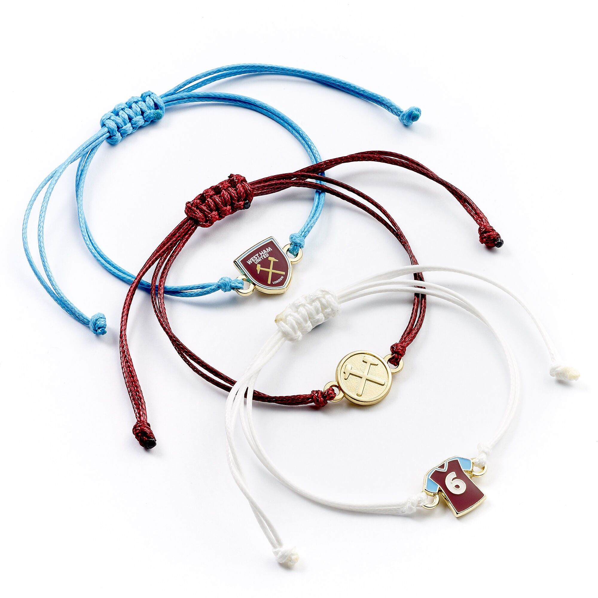 Set di 3 braccialetti dell'amicizia del West Ham