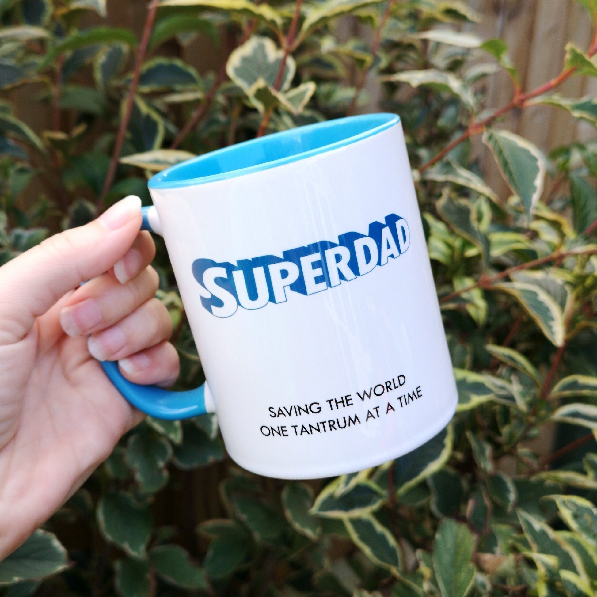 Tasse en céramique bleue Superdad