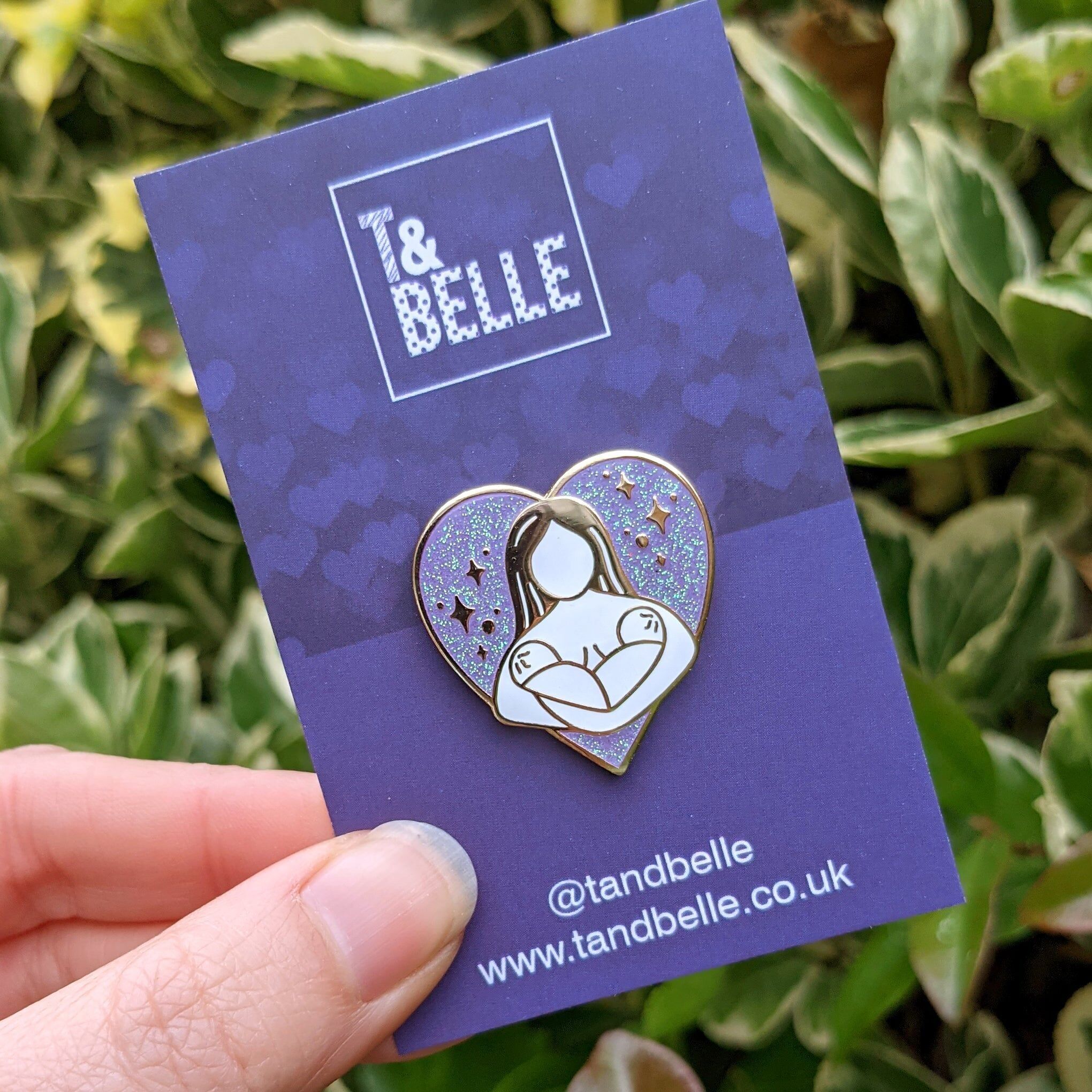 Broche en émail pour l'allaitement de jumeaux