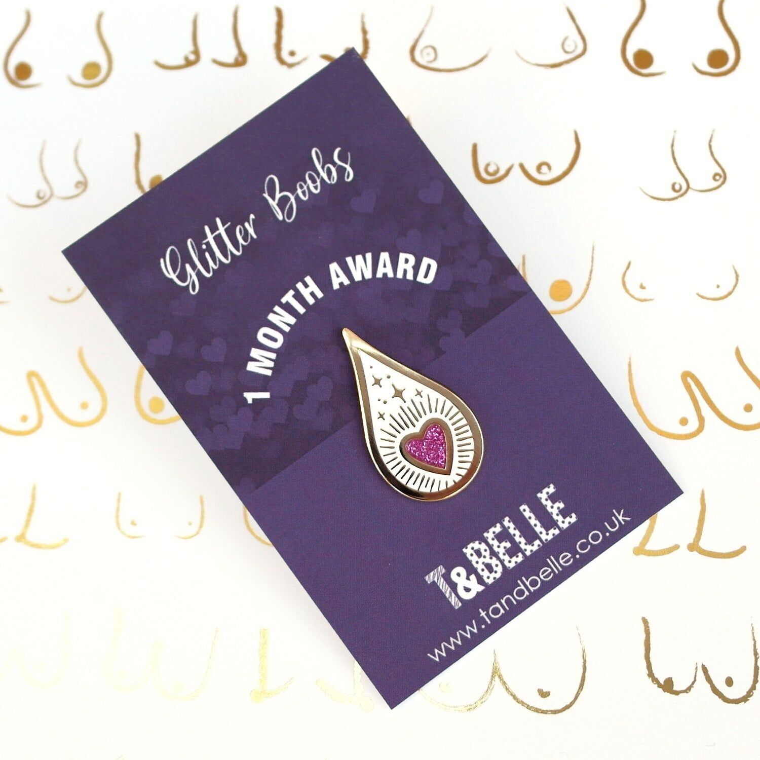 Épingle en émail « Gouttes de paillettes magiques » : récompense pour l'allaitement maternel d'un mois et l'expression de la voix