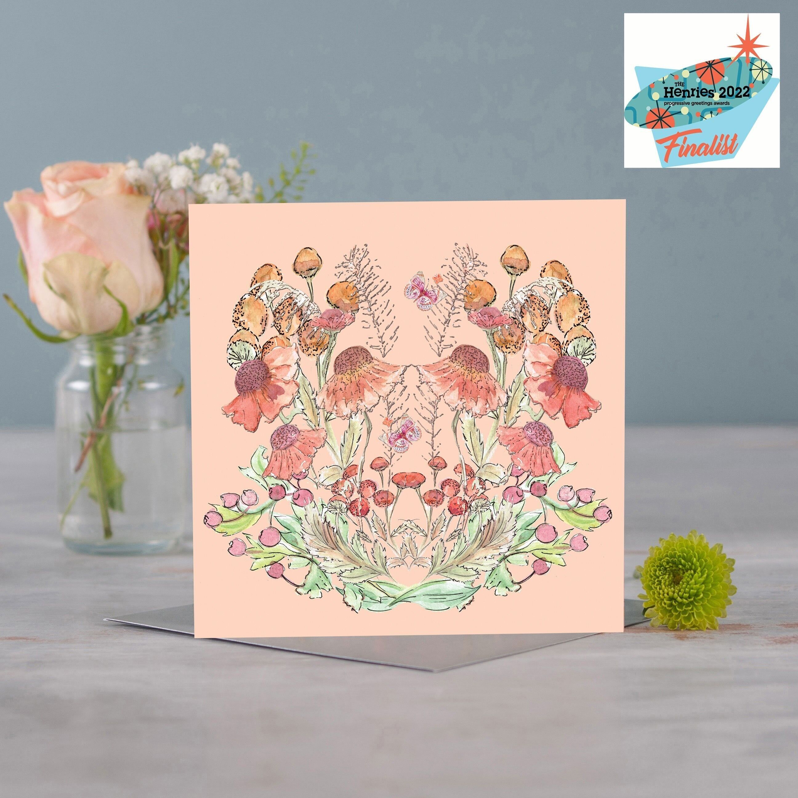 Biglietto d'auguri fiore di pesco