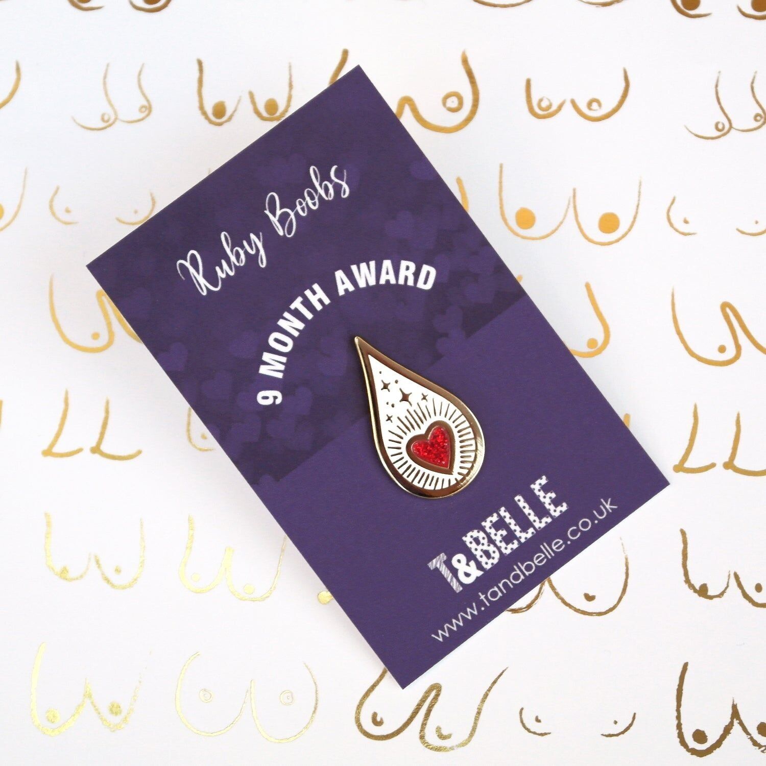 Épingle en émail « Gouttes de rubis magique » : récompense pour l'allaitement maternel de 9 mois et l'expression de la voix