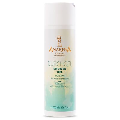ANAKENA Gel Doccia 3 in 1 per Pelle, Capelli e Bagno – Con Latte di Cocco, Guava Biologica e Alghe Biologiche