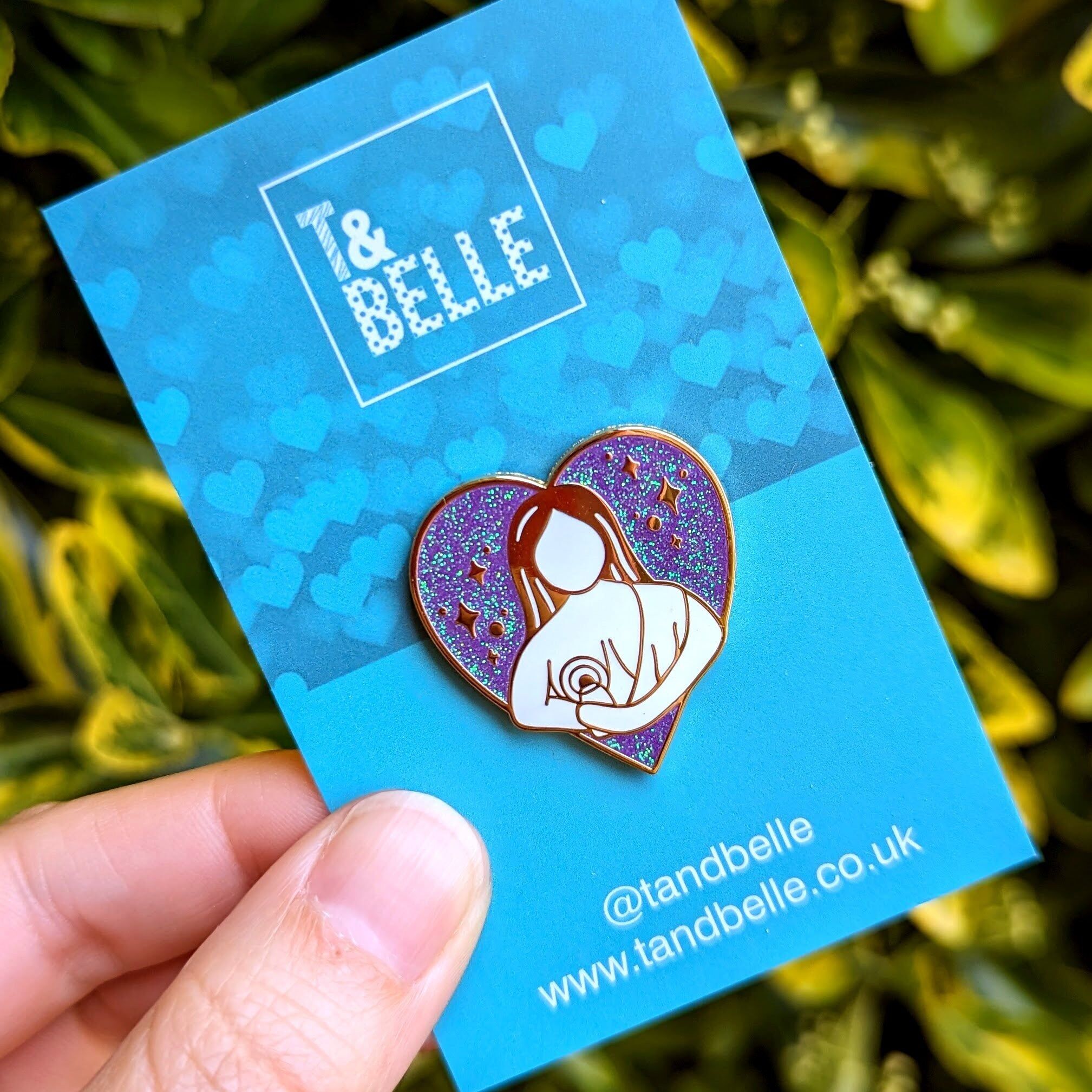 Badge en émail « Expression d'amour » - Souvenir d'allaitement maternel