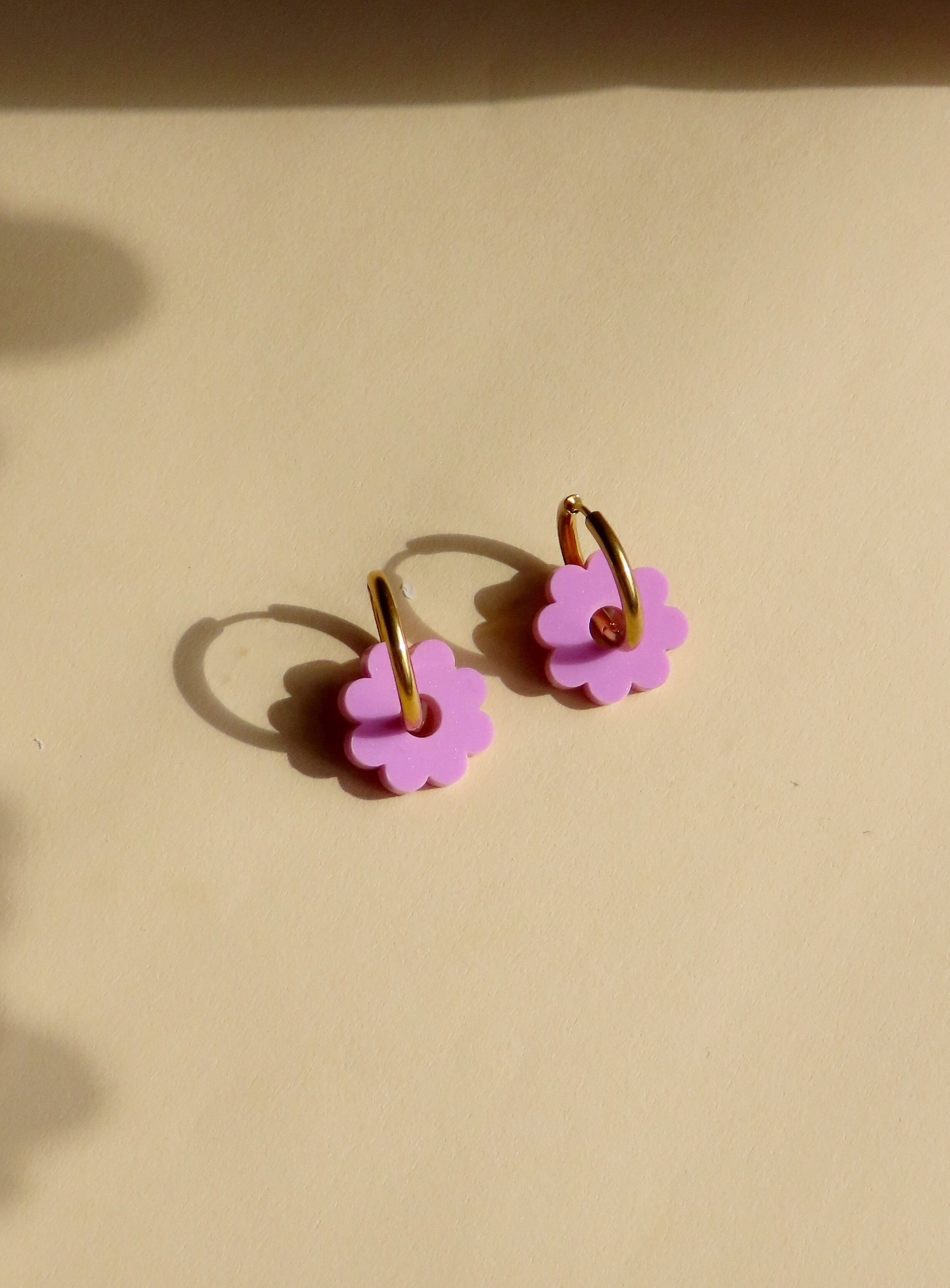 Orecchini a cerchio Forever Summer Flower in mora