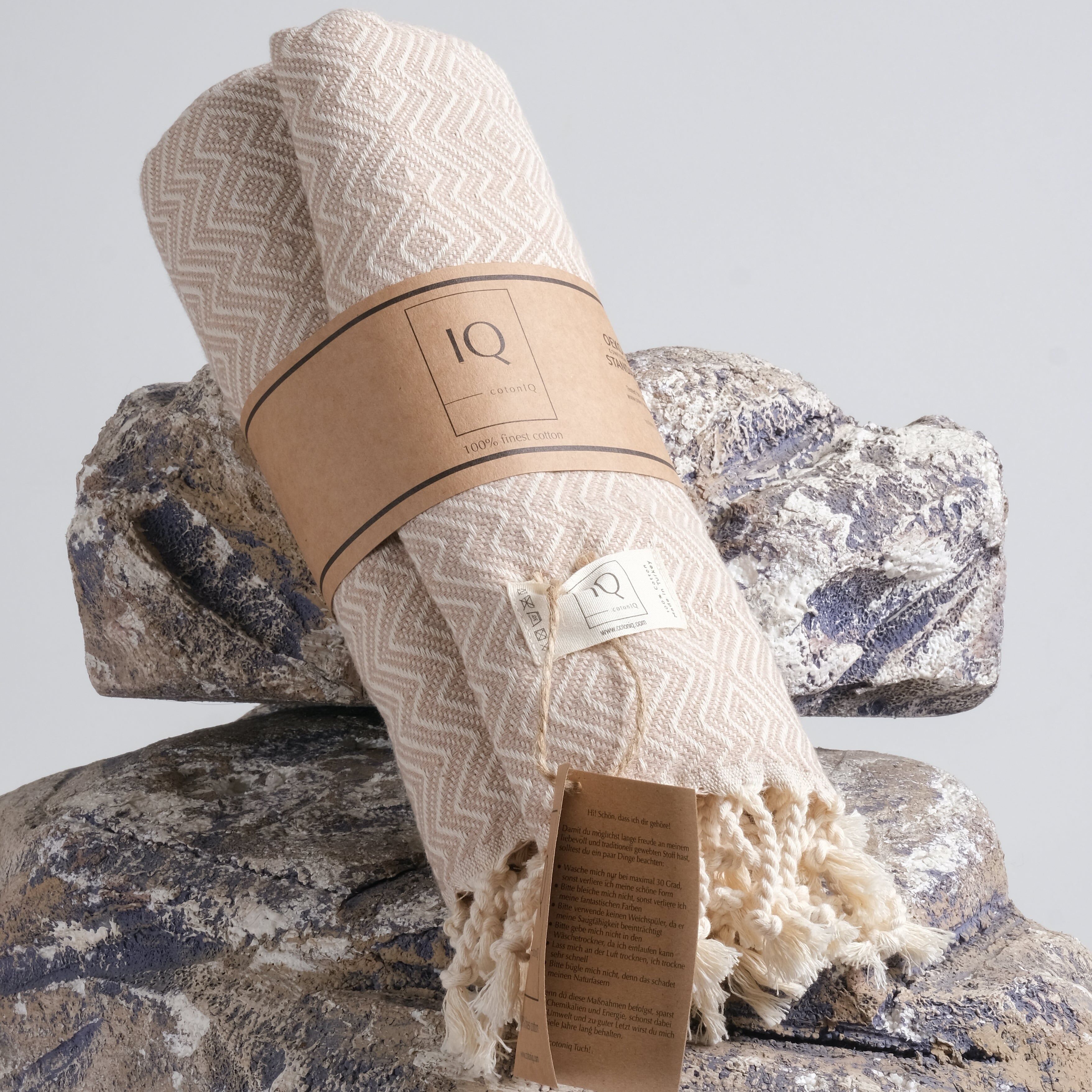 serviette de hammam | serviette de sauna | serviette de plage | Pérou | Beige | 180x100cm