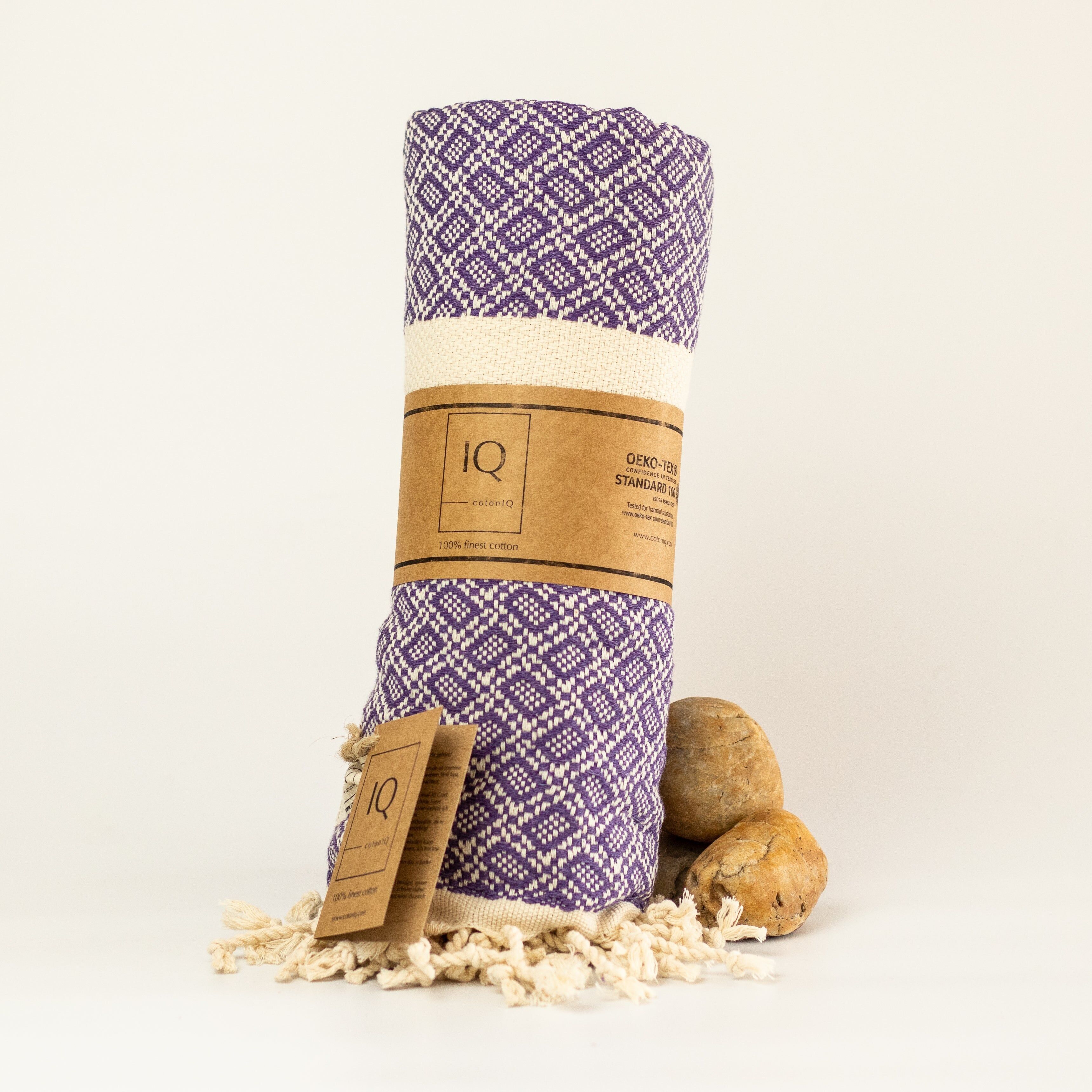 Serviette de hammam | Serviette de sauna | Serviette de plage | Bolivie | Violet | 180 x 100 cm