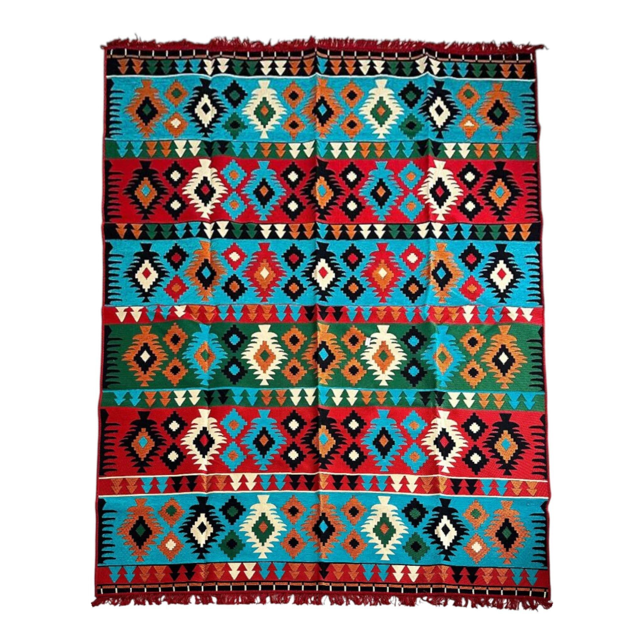 Alfombra con motivos Kilim - Colorida - 300x200x0,5cm