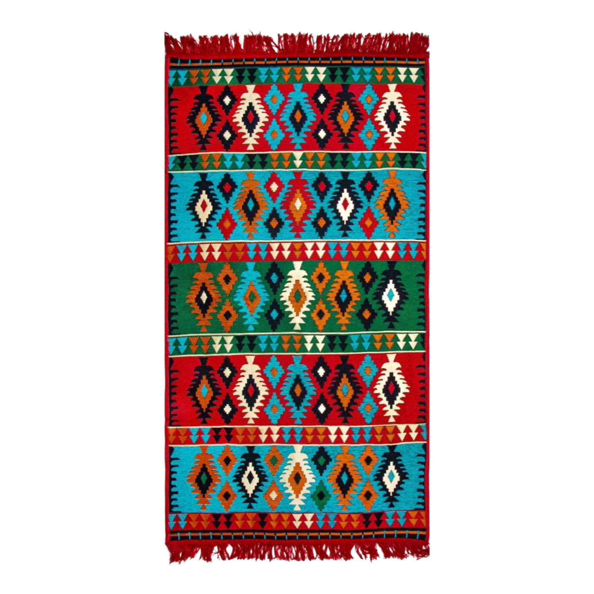 Alfombra con motivos Kilim - Colorida - 150x80x1cm