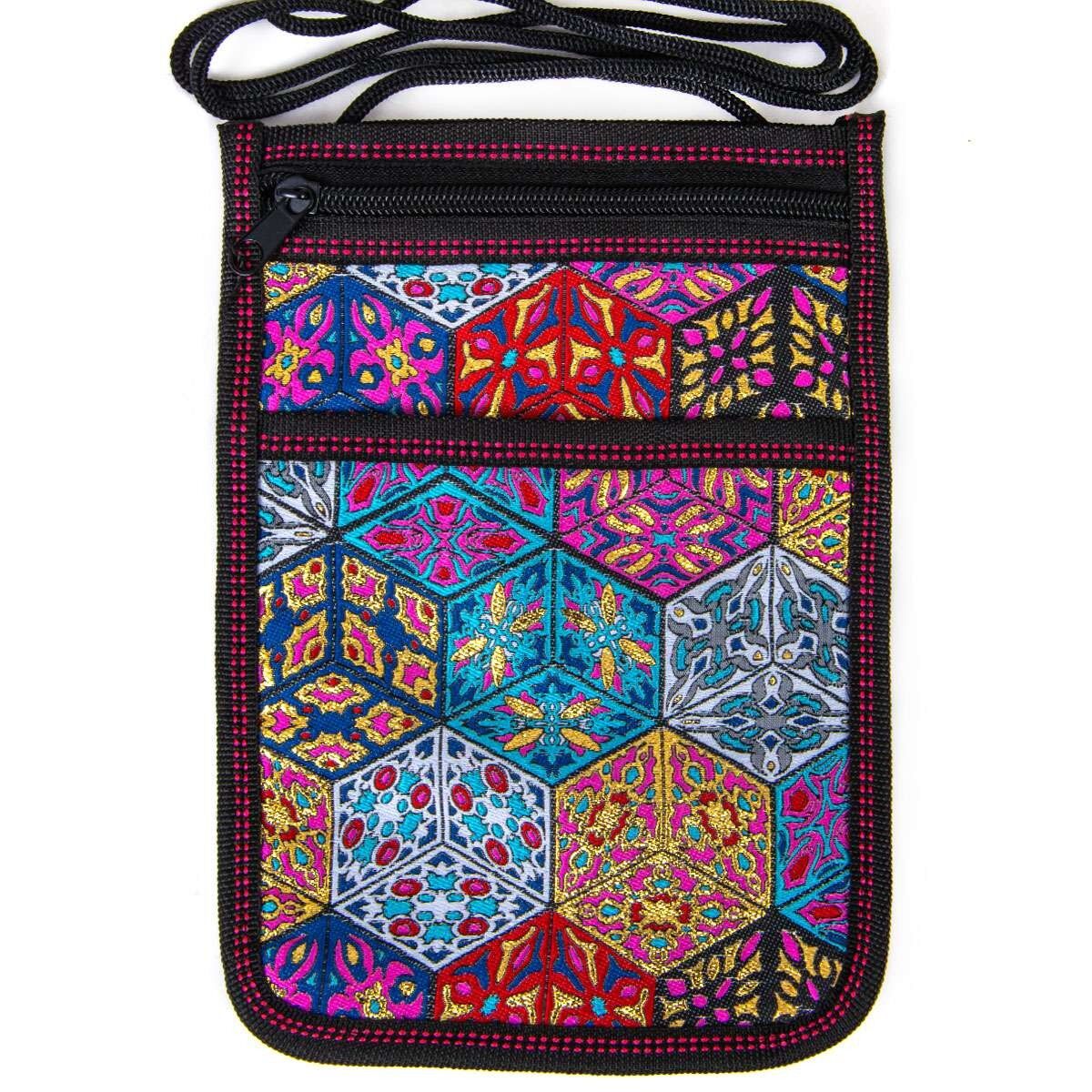 Bolso de hombro con estampado boho - Cubo - 23,5x15cm