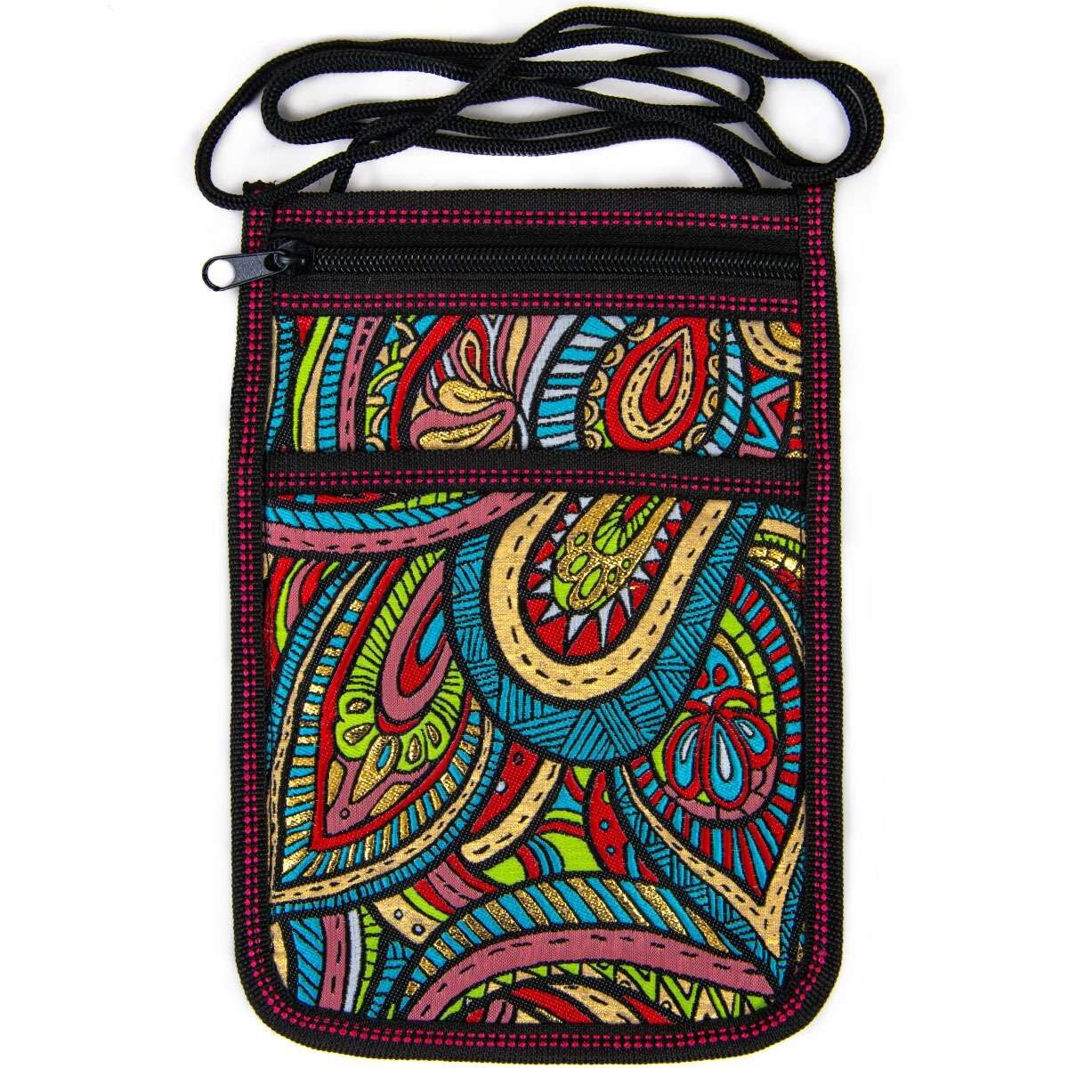Bolso de hombro con estampado boho - Saracenia - 23,5x15cm