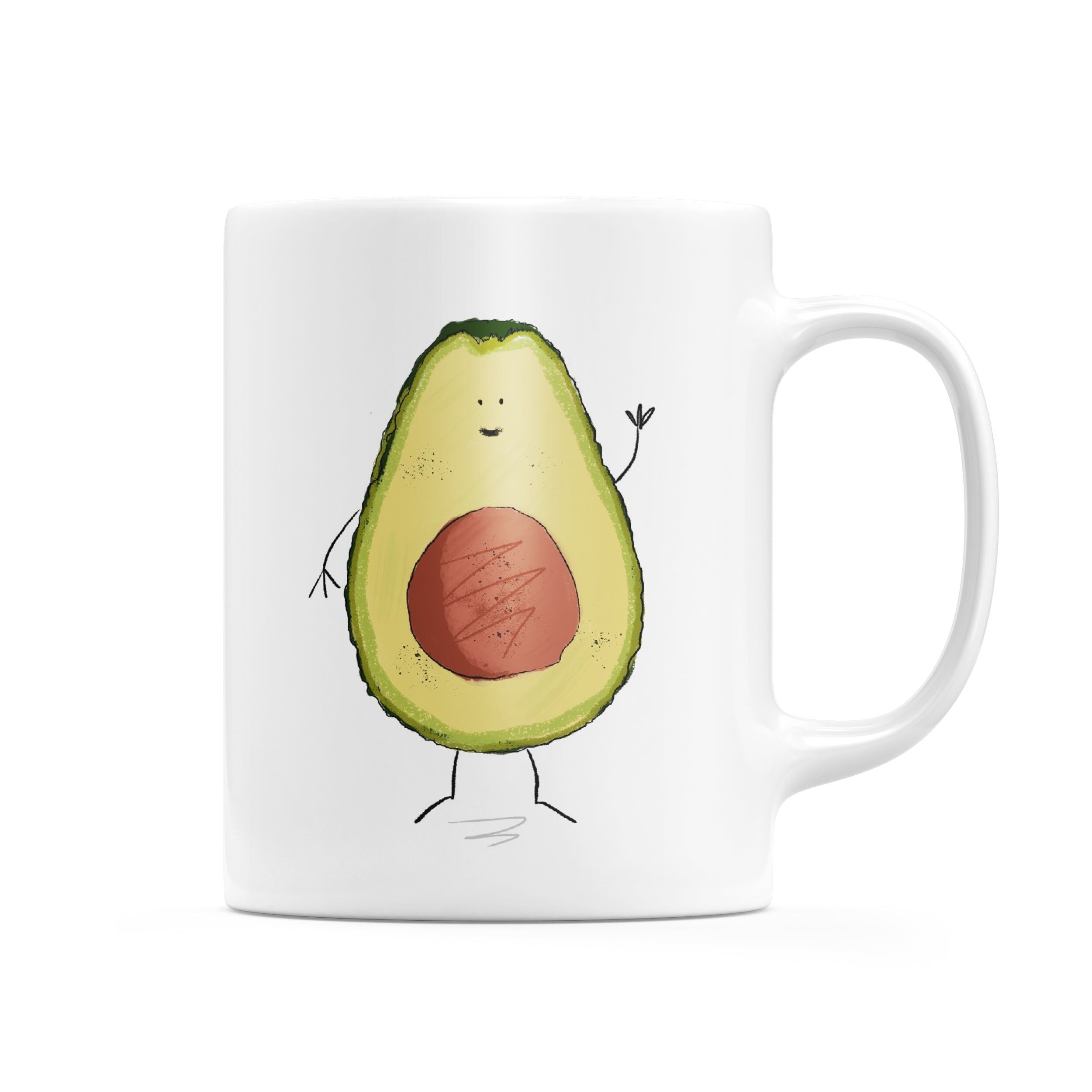Süße Avocado-Charakter-Tasse