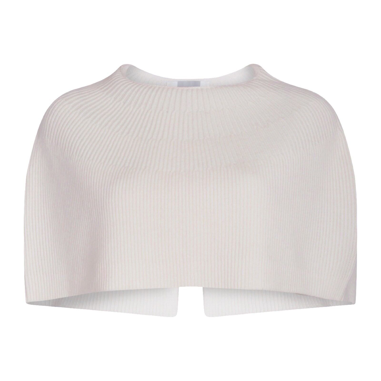 Cremefarbener Strickumhang aus Mohairwolle