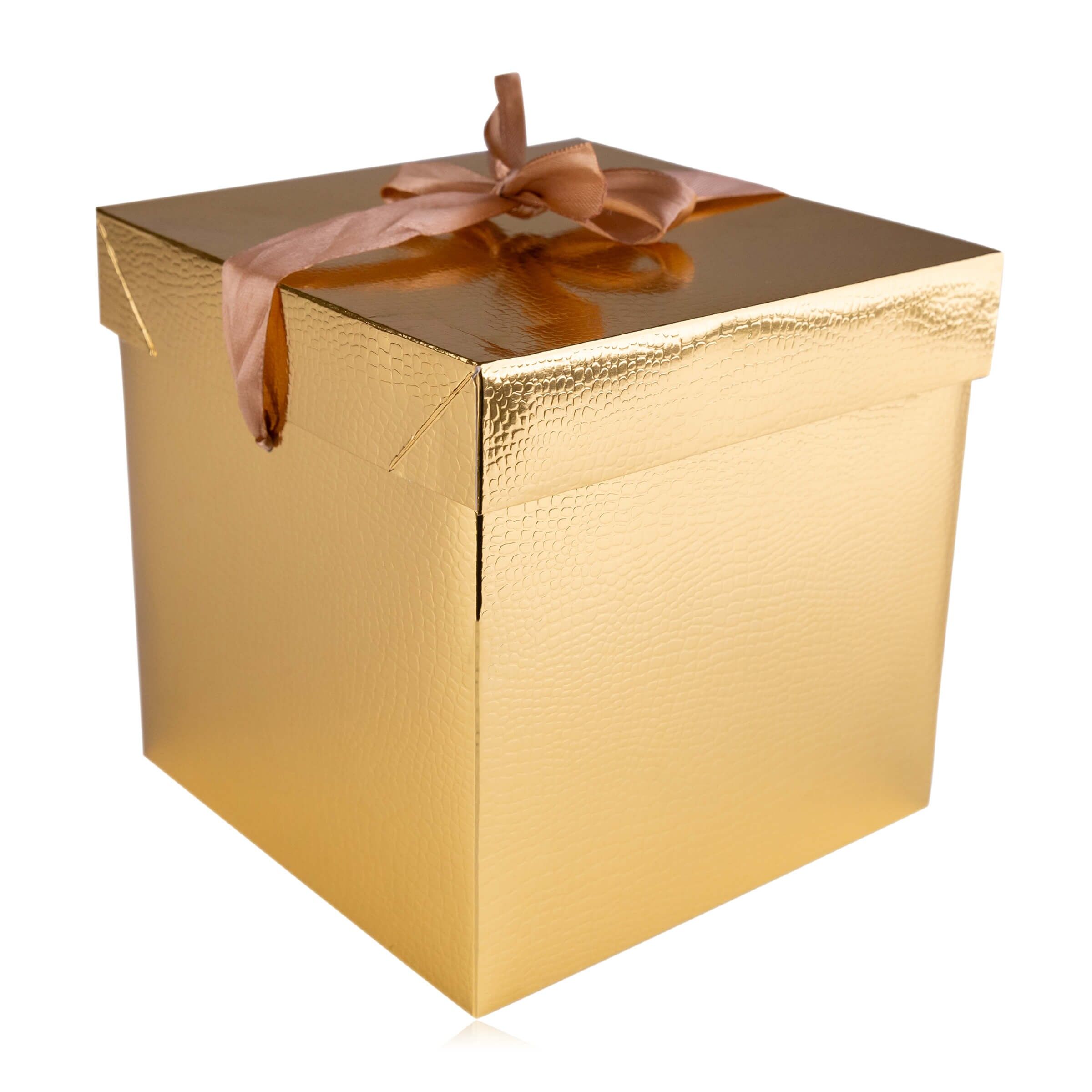 Scatola di cartone vuota Oro (22x22x22 cm)-3161041