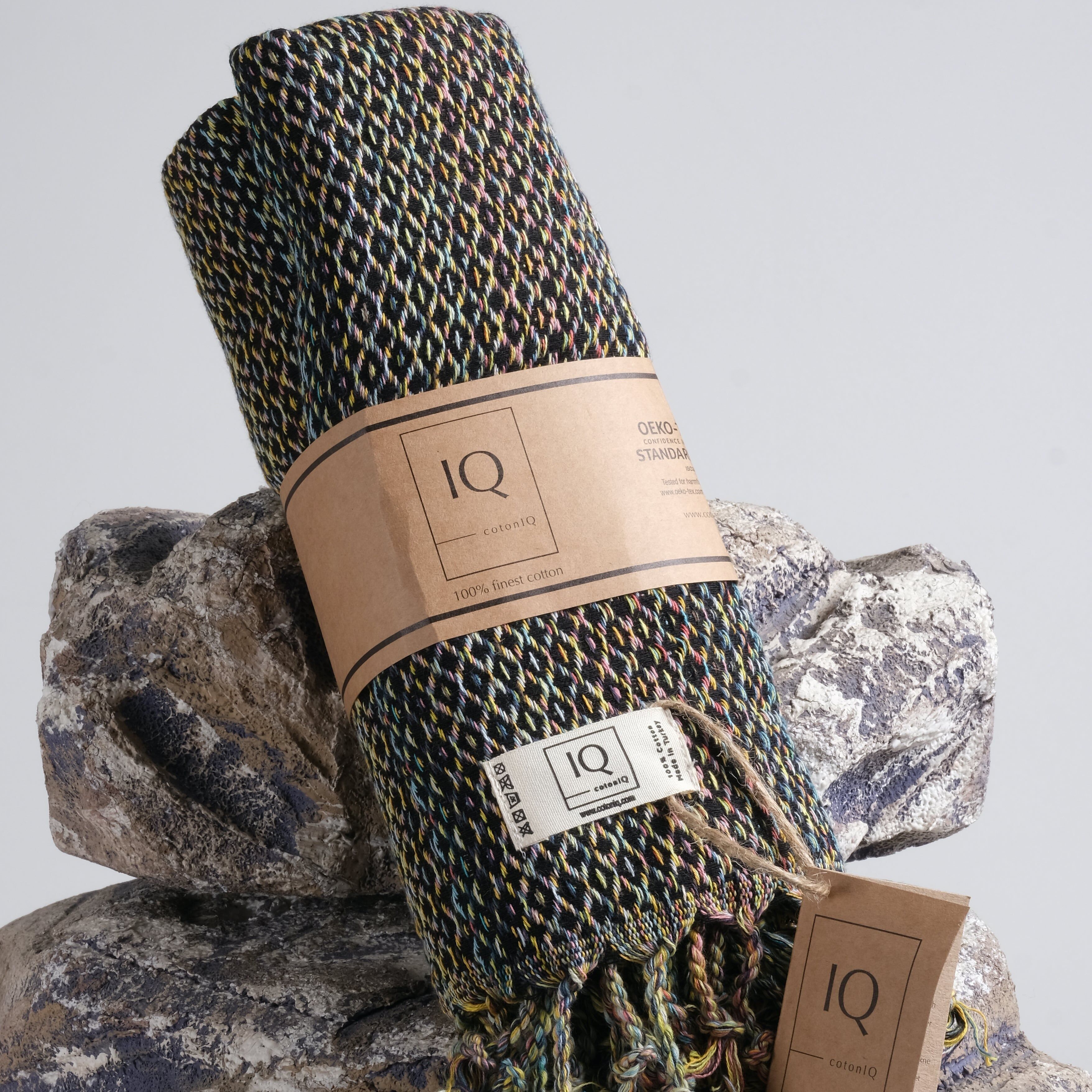 toalla de hammam | toalla de sauna | toalla de playa | México | Negro | 180x100cm