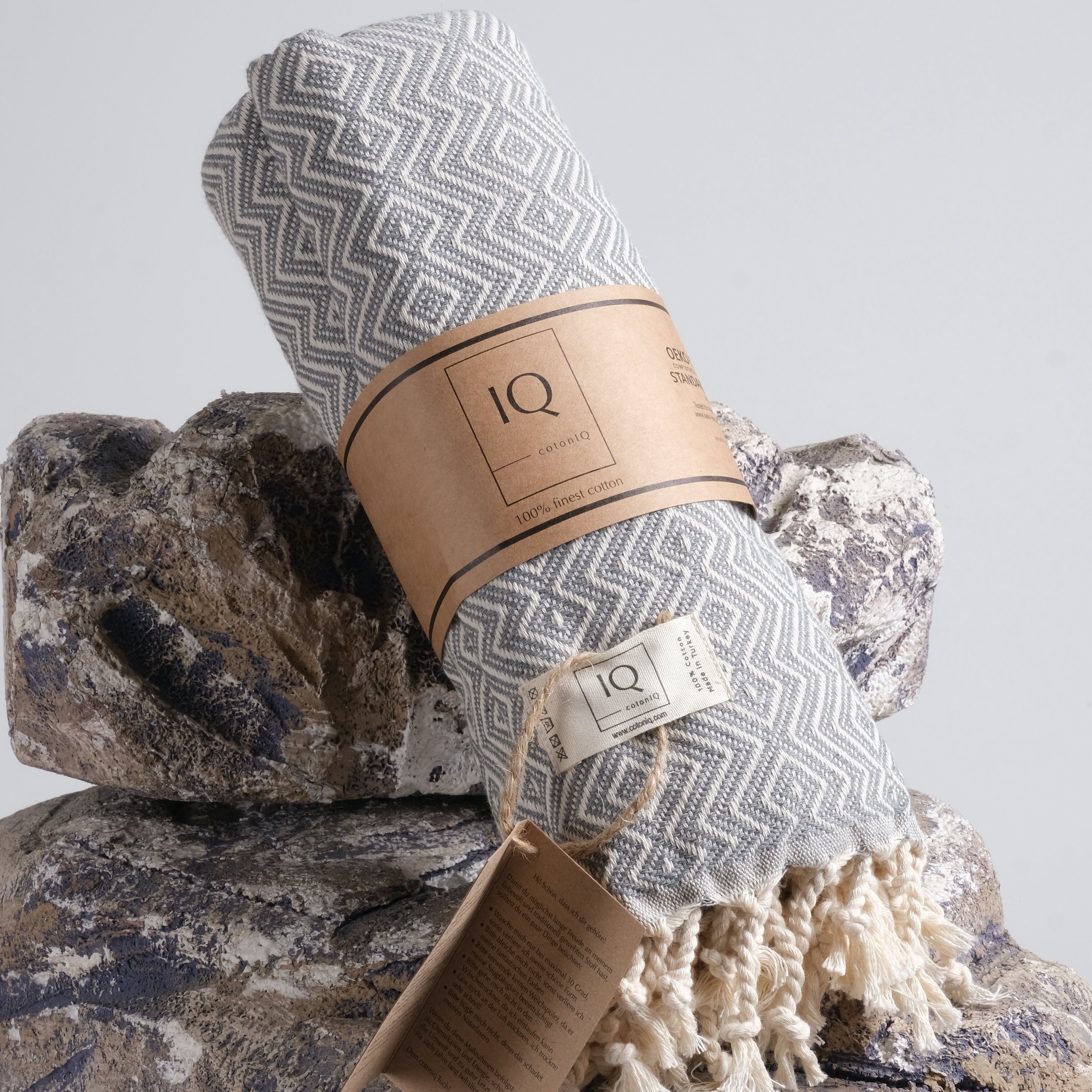 toalla de hammam | toalla de sauna | toalla de playa | Perú | gris | 180x100cm