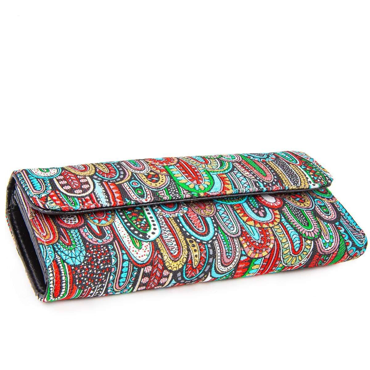 Cartera con cierre a presión - cactus - 19x10x3,5cm