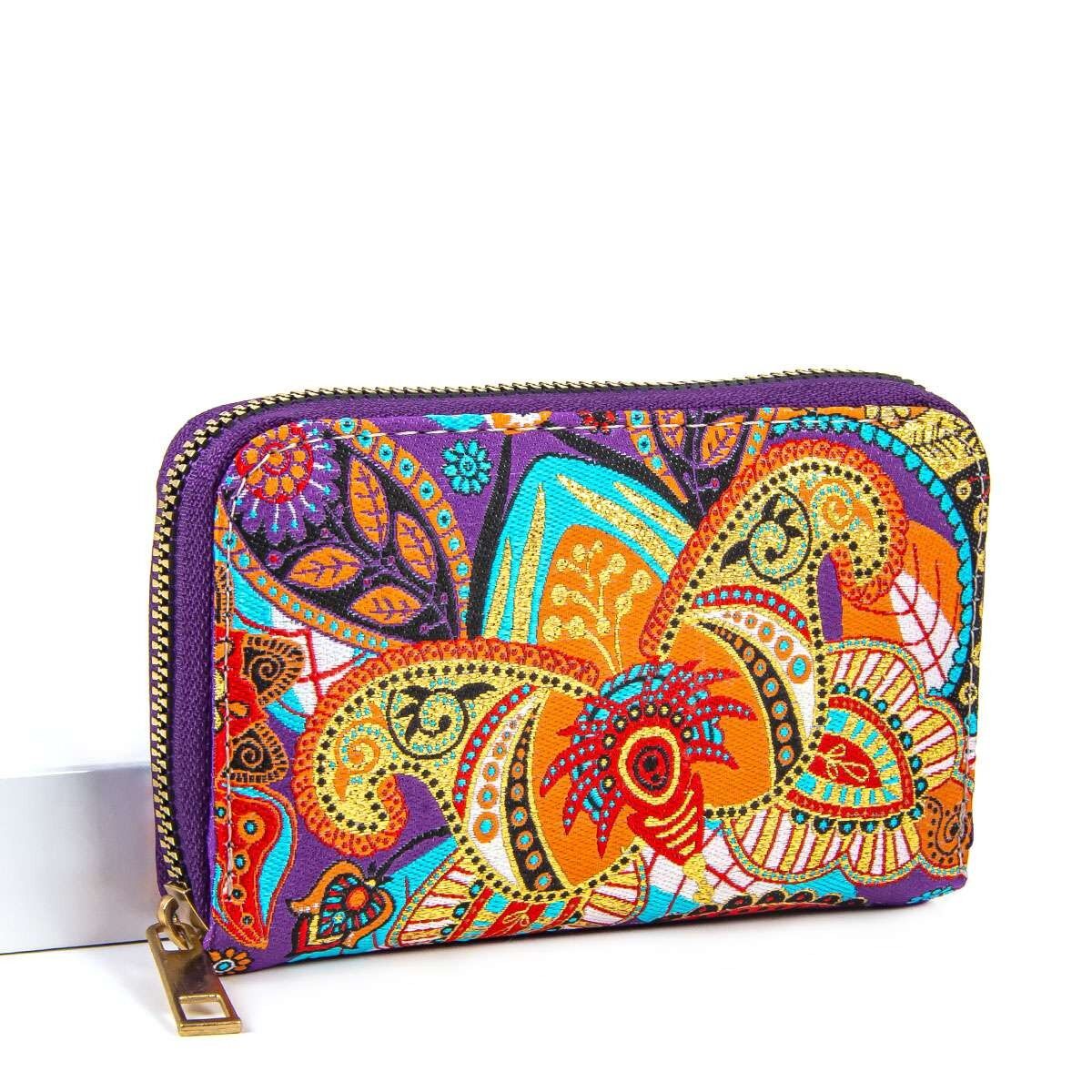 Cartera estilo boho - Orquídea - 14,5x8,5x2,5cm