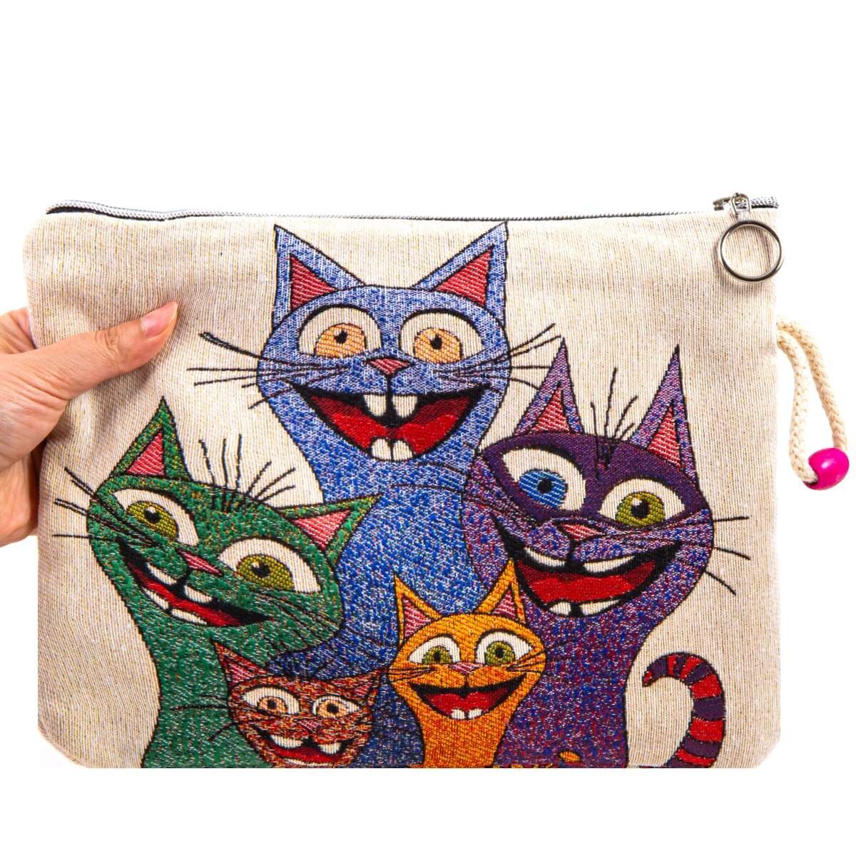 Bolsa multiusos - Gatos Felices - 28x20cm