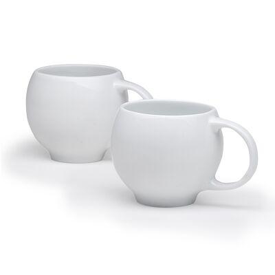 Tazas de té EVA, juego de 2 – blanco brillante