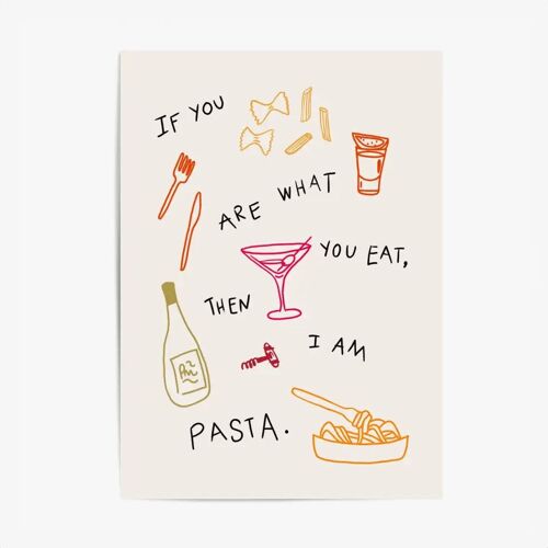 Affiche & Tableau Cuisine Minimaliste – I Am Pasta