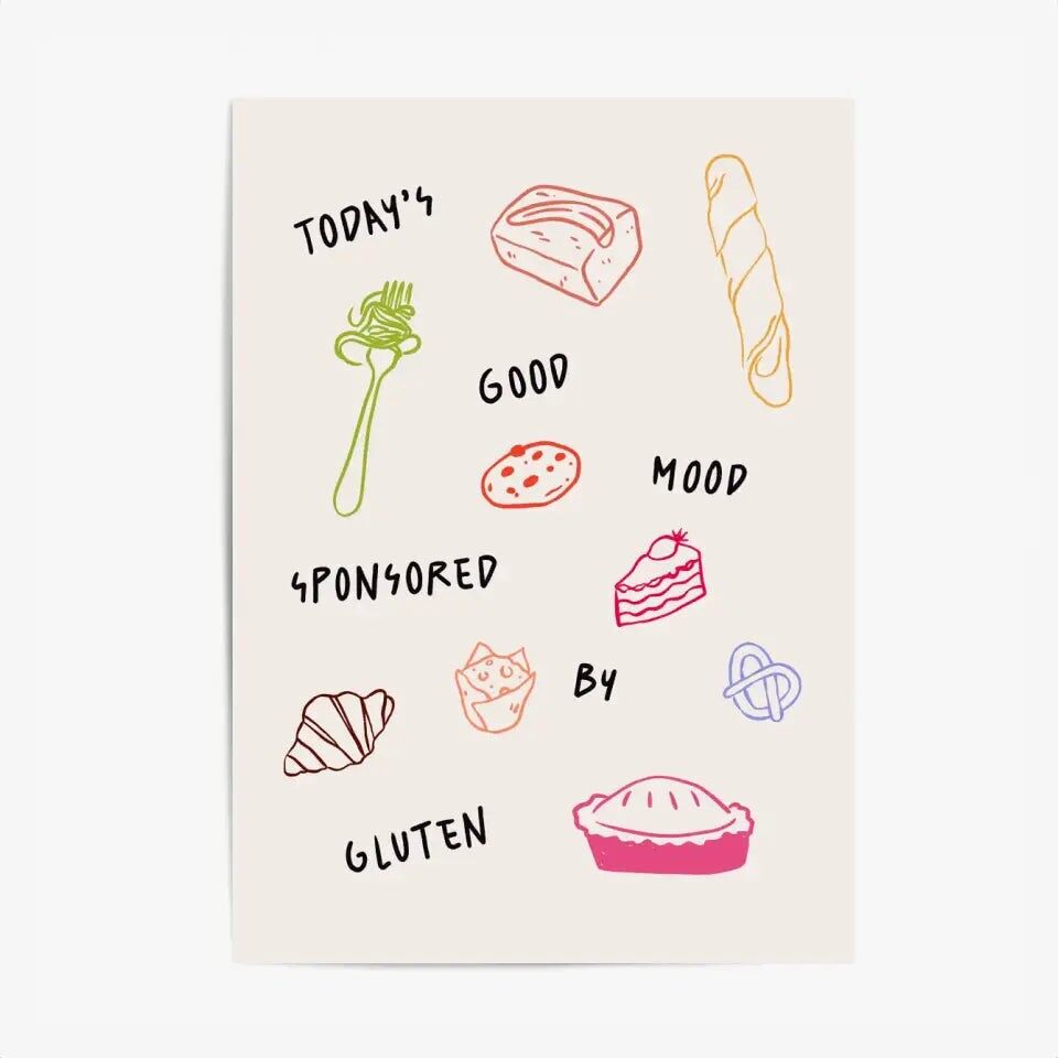 Minimalistisches Küchenposter & Gemälde – Gute Laune