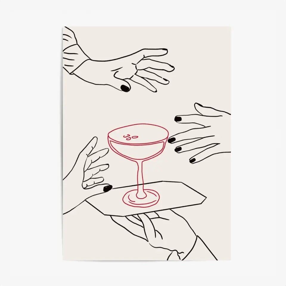 Minimalistisches Küchenposter & Druck – Girls Night 3