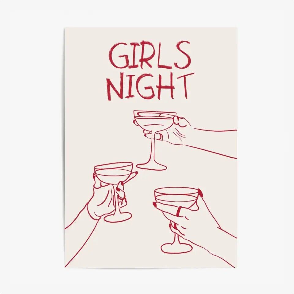Minimalistisches Küchenposter & Druck – Girls Night 2