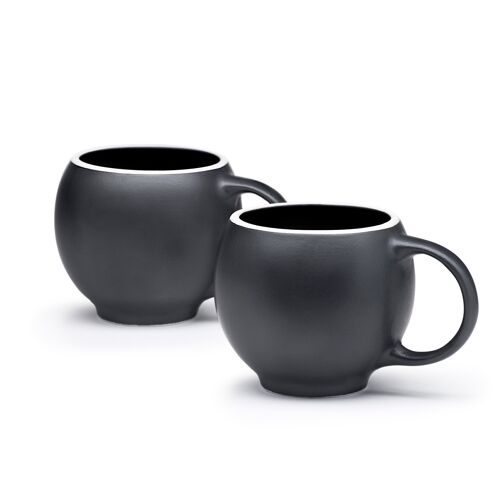 Tazas de té EVA, juego de 2 - negro mate