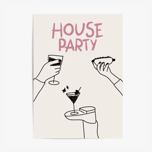 Affiche & Tableau Cuisine Minimaliste – House Party