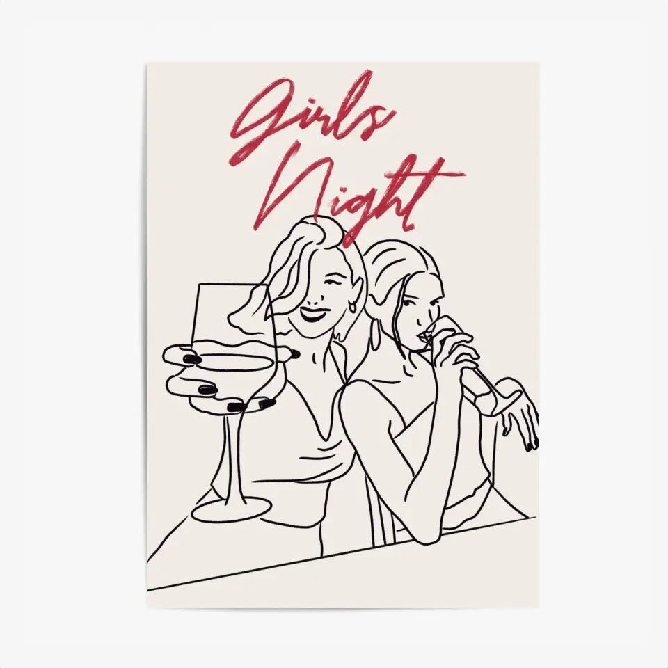 Minimalistisches Küchenposter & Druck – Girls Night