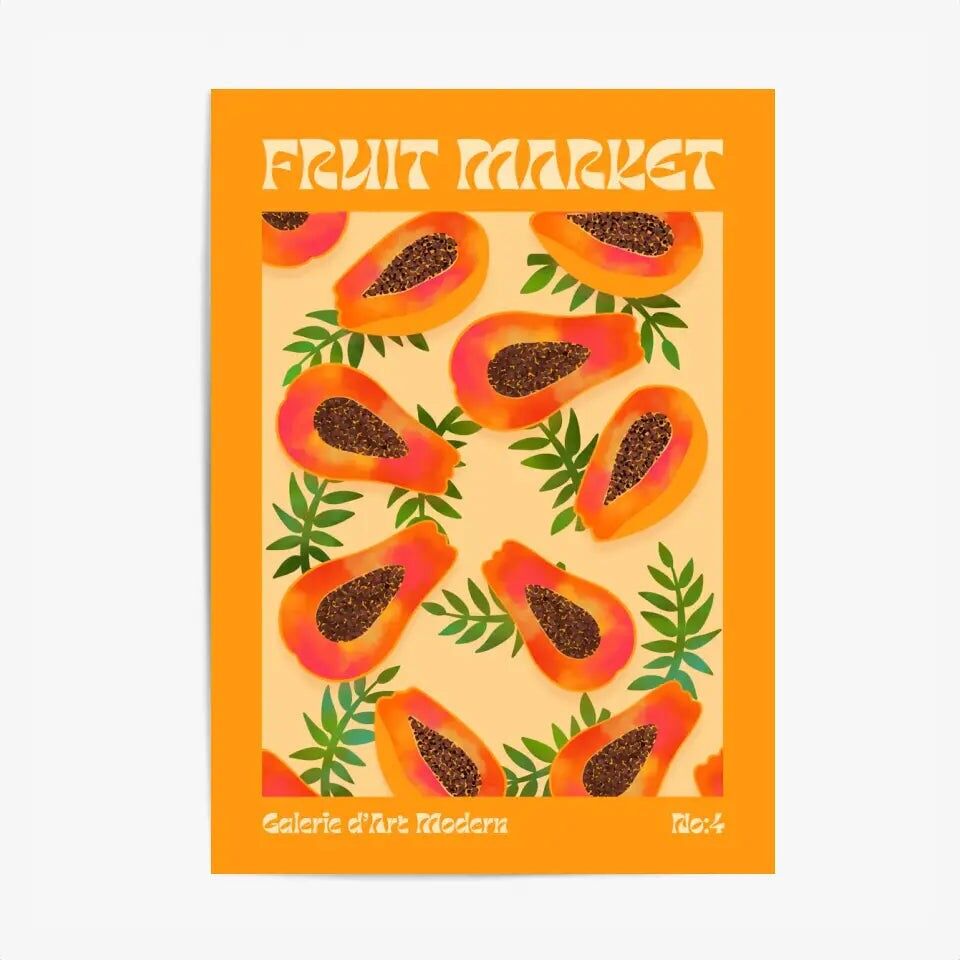 Modernes Küchenposter & Druck – Papayafrucht