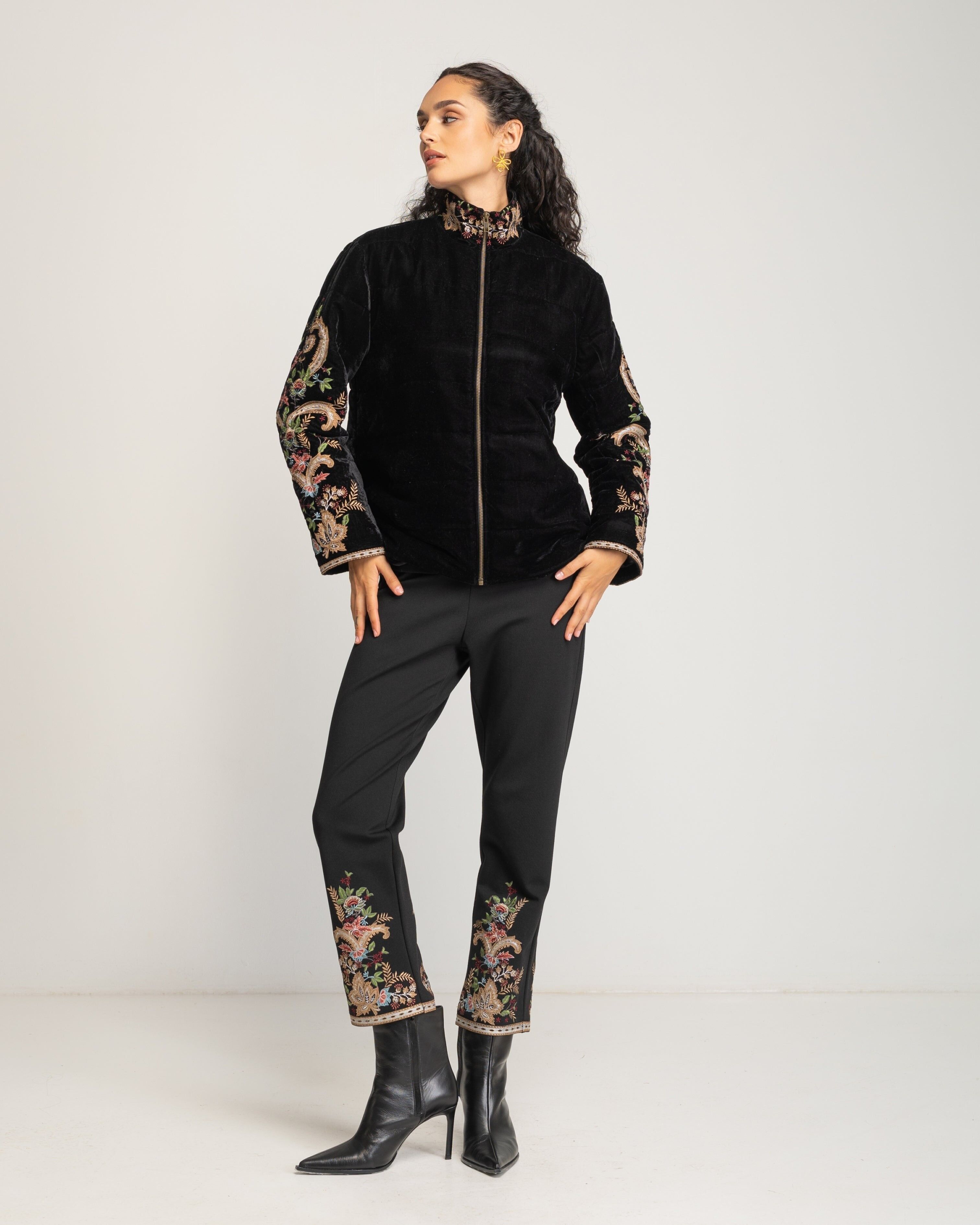 Cappotto Caprise in velluto nero