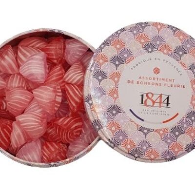 Süßwarensortiment Lavendel Rose Mohn -Metallbox-200g-SONDERANGEBOT