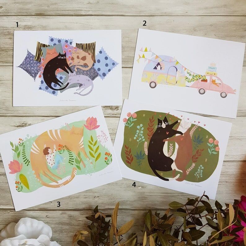 A6 Cat Postcards