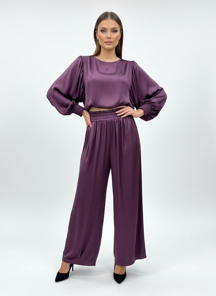 Rif.12136 BLUSA IN RASO CON FIOCCO SUL RETRO