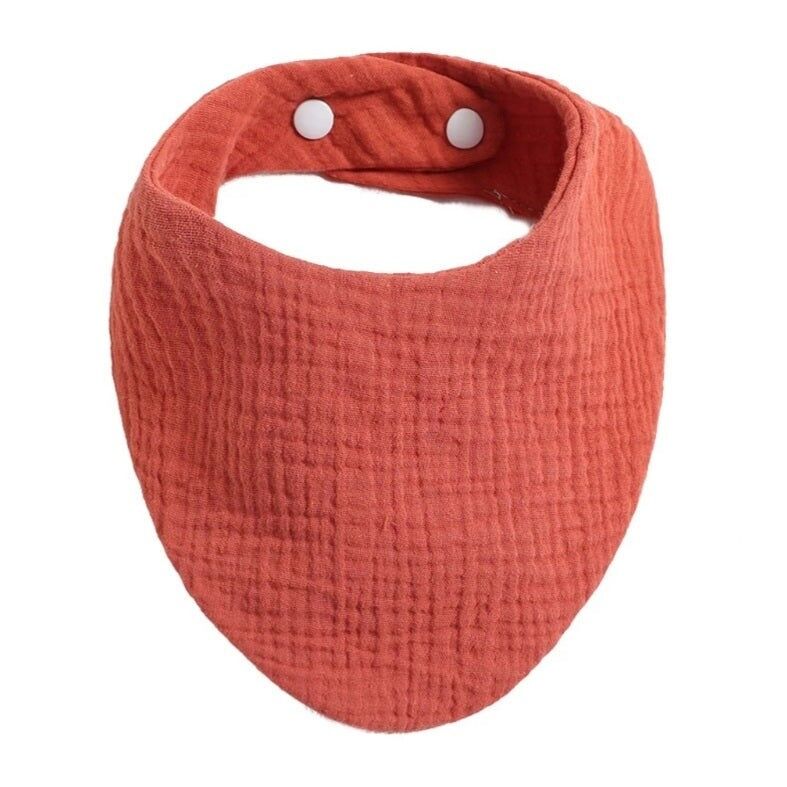 Bavaglino idrofilo / Bavaglino anti-bava – Morbido cotone con bottoni automatici regolabili - Terracotta