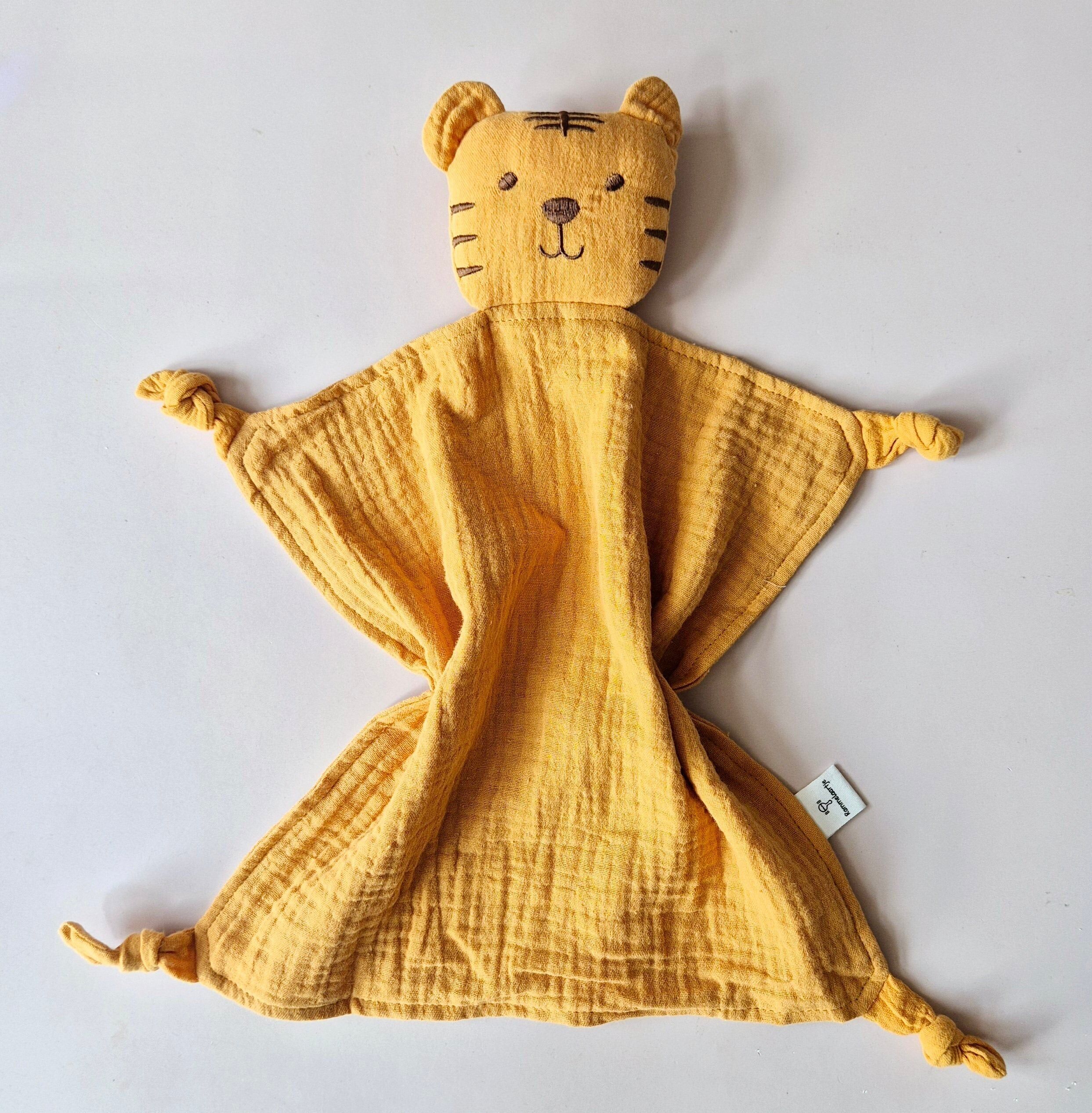 Peluche idrofilo Tigre – Morbido panno per neonati 30x30 cm