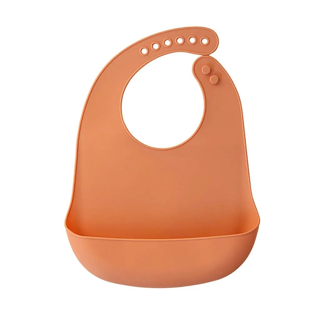 Silicone Baby Bib – Red Tomette – Adjustable, Soft & Practical